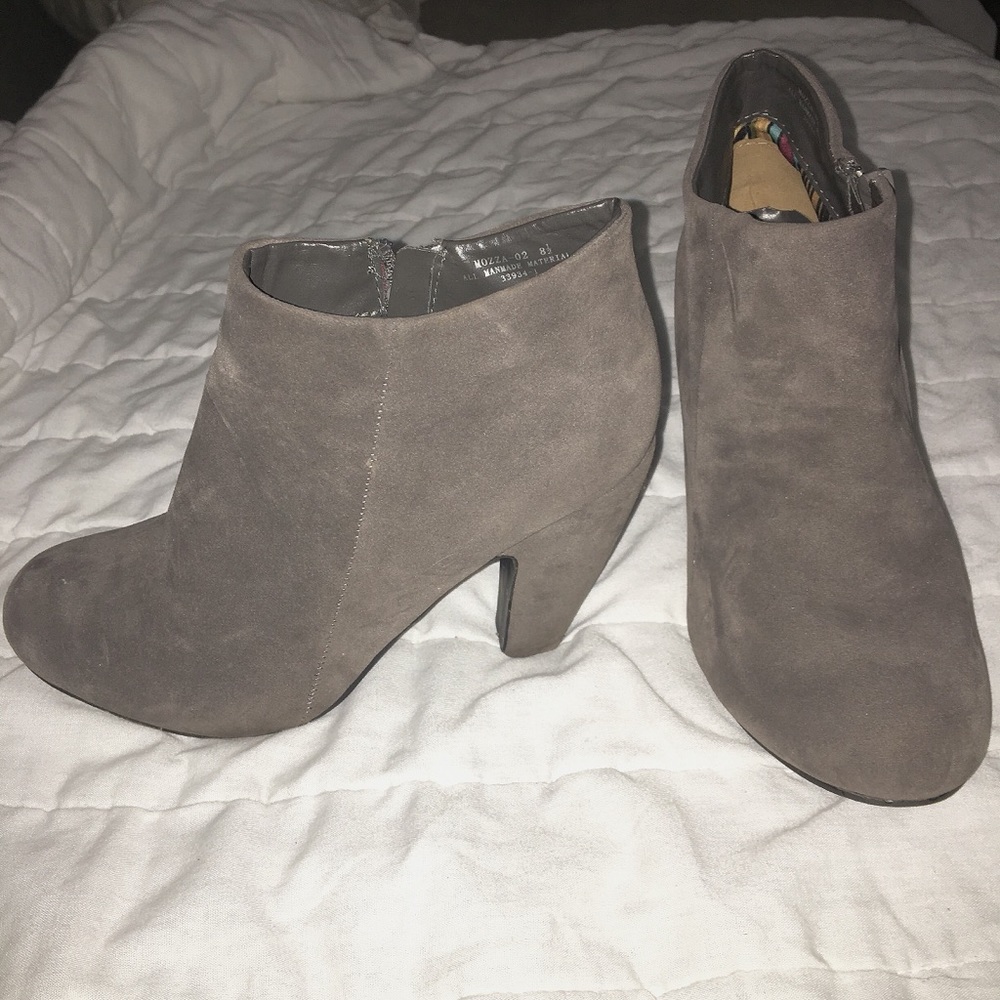Suede heeled booties